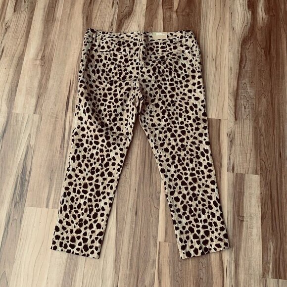 Merona Fit 3 Brown Leopard Animal Print Dress Pants Size 16 NWT Inseam 27” - Picture 2 of 6